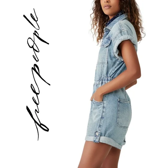 FREE PEOPLE- Free People Women's Marci Cuffed Shortall- Marrakesh - Small - Picture 1 of 6